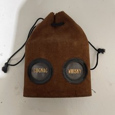 Fiaschetta Cognac Fiaschetta Whisky Bottiglia Borraccia Vetro Pelle Vintage