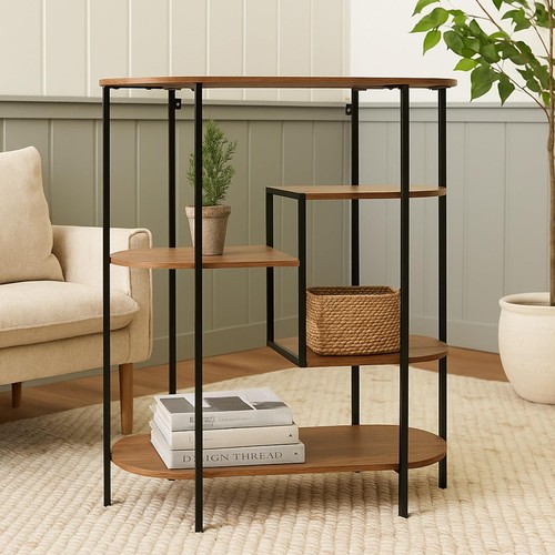 Scaffale ovale legno metallo