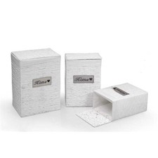 SET DI 3 CESTE PORTABIANCHERIA VIMINI E TESSUTO BIANCO 54/49/44CM DESIGN HOME