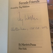 SIGNED Fay Weldon / FEMALE FRIENDS 1st Edition 1974 Great Cover Hardback