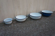 Lotto antichi 4 catini catino in ferro smaltato marcate da toilette