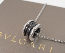 Collana BVLGARI Salva i Bambini B.zero1 Argento 925 Ceramica Nera Italia con Scatola
