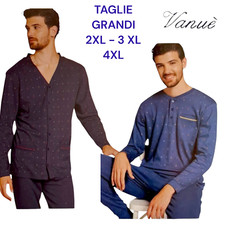 Pigiama uomo caldo cotone invernale taglie grandi forti calibrato maniche lunghe