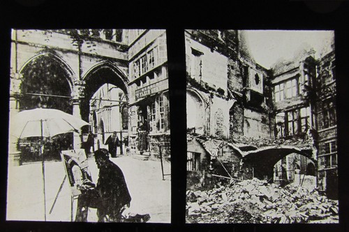Glass magic lantern slide - glass,