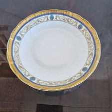 Piattino Porcellana LIMOGES Francese Decor Oro Veritabile 22K Blu Vintage 13cm