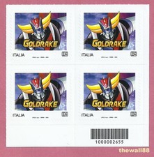 ITALIA 2025  Goldrake UFO ROBOT  QUARTINA con CODICE A BARRE