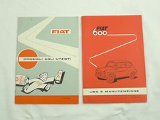 LIBRETTO USO E MANUTENZIONE FIAT 600  MACCHINA AUTO D'EPOCA 1959