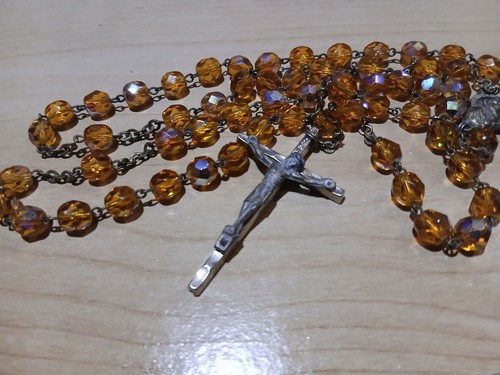 Rosario cristalli giallo ocra