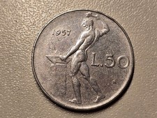 Italia 50 lire 1957 circolata