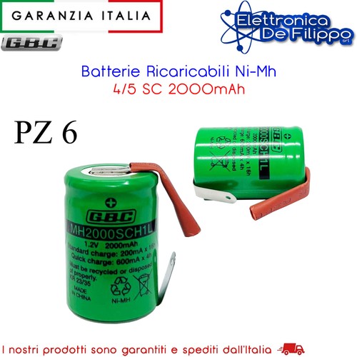 Sei batterie ricaricabili - batterie,