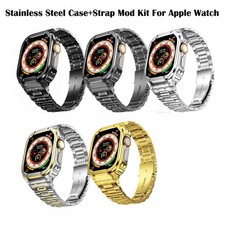 Kit mod cinturino cassa metallo acciaio inox per Apple Watch Ultra 3 11 10 9 8 7 SE3