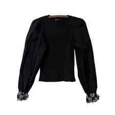 Zara Black Ribbed Knit Balloon