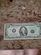 Banconota da 100 dollari 1977 banconota da 100 dollari Federal Reserve confini diseguali - stampa errata