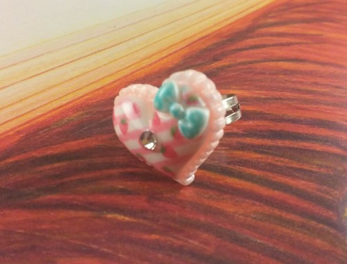 Anello bambina resina cuore - anello,