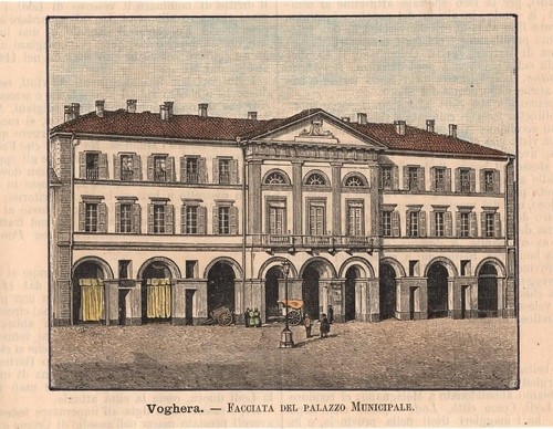 Stampa antica voghera veduta - voghera,