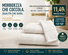 Tris Asciugamani Bagno 3 Pezzi
