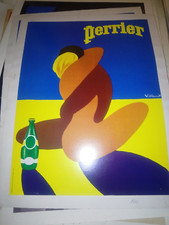 manifesto poster pubblicitario Perrier acqua illustrato Villemot epoca 1980s
