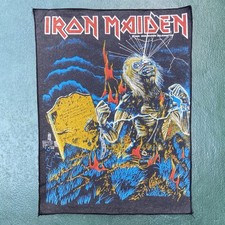 80s Iron Maiden Backpatch 1985 Live After Death Eddie Battle Vest Patch Vintage