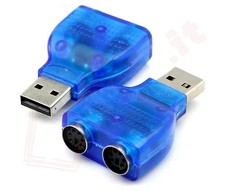 Adattatore Usb a PS2 Mouse e Tastiera, USB 2.0 CONVERTITORE da USB a PS2 MDIN6F 