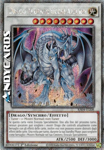 Drago argento occhi azzurri - drago,