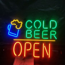 Cold Beer Open 24"x20" Neon