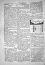 Antica vecchia stampa 1867 ponte ferroviario Pregel Konigsberg fondazioni apparecchio