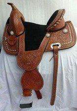 Bella/Western pelle senza alberi Barrel Pleasure Reining 16" Sella di tutte...