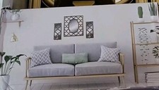 Set Applique Specchio Parete Specchio Bella Villa Living 3 Ps