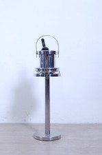 Colonna porta secchiello ghiaccio da tavolo acciaio Design anni 80 per Glacette