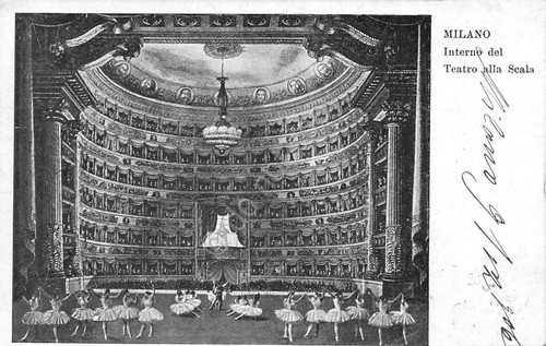 Cartolina milano teatro alla - milano,