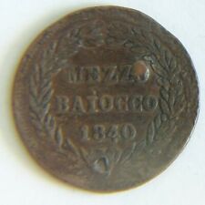 STATO PONTIFICIO-MEZZO BAIOCCO-GREGORIO XVI-Z. BOLOGNA-1840 ANNO X-VEDERE FOTO