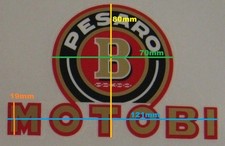 COPPIA DECALCOMANIE A SECCO ADESIVO SERBATOIO MOTOBI  125 175 AD880085