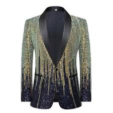 Blazer uomo paillettes bottoni palcoscenico spettacolo abito cappotto discoteca moda festa giacche