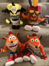 Peluche 12" CRASH BANDICOOT - AKU AKU - NEO CORTEX peluche 12 pollici nuovo con etichette
