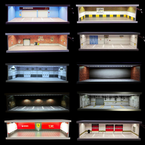 Diorama garage modello - 1/43,