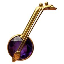 Spilla Mandolino Siciliano - Oro e Ametista - Unisex