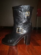 JIMMY Choo Stivaletti Pelle Biker-Stiefelette DART n. 40.5 leather originali