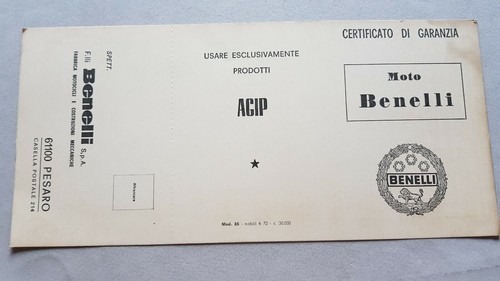 Benelli libretto tessera