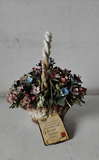 CESTINO CON FIORI IN CERAMICA CAPODIMONTE - VISCONTI MOLLICA