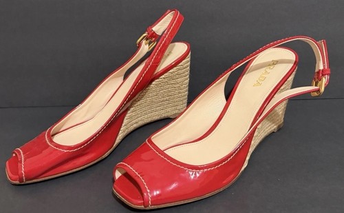 Zeppe espadryle prada rosse - espadryle,