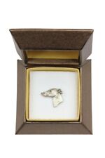 Whippet, Piccolo Levriero Inglese - Spilla Per Cani In Scatola Regalo, Elegante