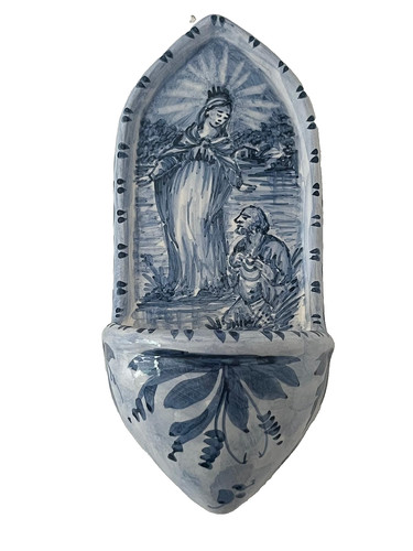 Acquasantiera ceramica stella - acquasantiera,