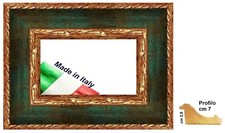 Cornice oro con gola verde al rovescio per quadri,stampe Spes cm 7  Misure 40x60