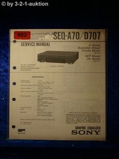Manuale Di Servizio Sony SEQ A70 / D707 Equalizzatore Grafico (#0882)