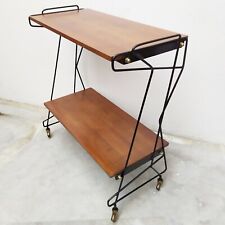 ECCEZIONALE CARRELLO PORTA TV ANNI 50 DESIGN ITALIANO LEGNO DI TEAK - LIBRERIA