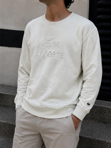 Lacoste felpa uomo bianca logo - uomo,