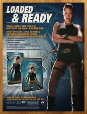 2001 Lara Croft Tomb Raider stampa pubblicità/poster Angelina Jolie DVD film promo arte