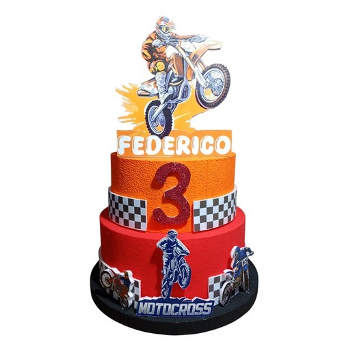 Torta scenografica moto cross - torta,
