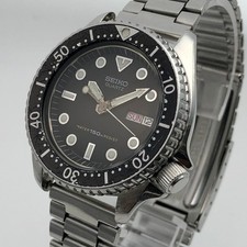 Seiko Quartz Diver 150m 6458-6000 Vintage 1981 Quadrante Nero Day-Date Giappone #2213