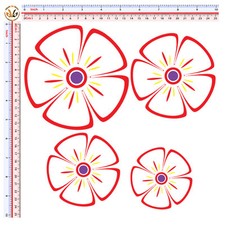 fiori adesivi auto moto casco sticker  flowers print pvc helmet tuning 4 pz.